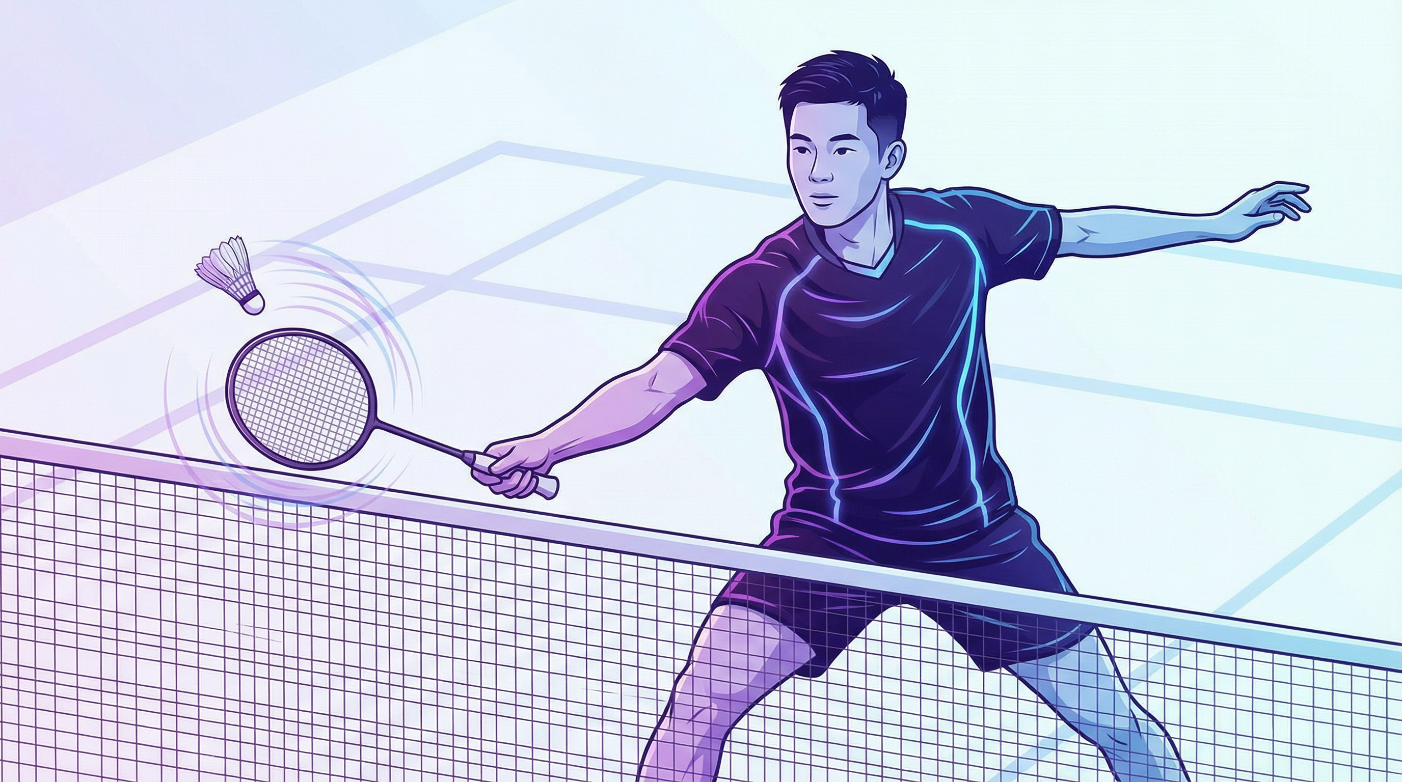 Badminton drop shot technique demonstration